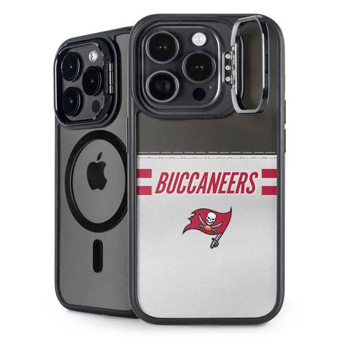 NFL Tampa Bay Buccaneers White Striped iPhone 13 Pro Kickstand Case